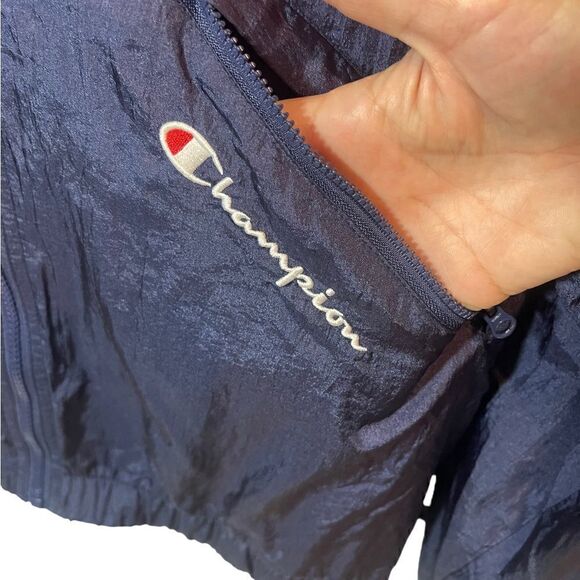 CHAMPIONS Mens Large Vintage Y2K Color Block  Windbreaker Sporty Athletic - Picture 3 of 16